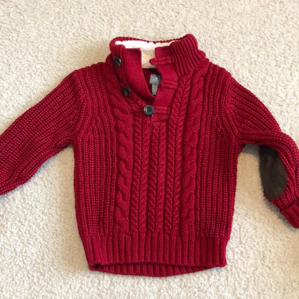 Baby Gap cable sweater with inner sherpa neck boys